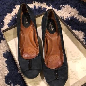 New Clark’s blue suede shoes